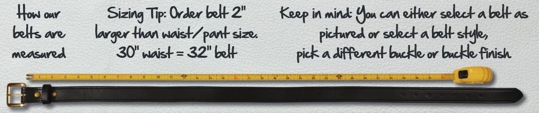 1¼ & 1½" DISTRESSED LEATHER BELT - Soft & Durable with Roller Buckle