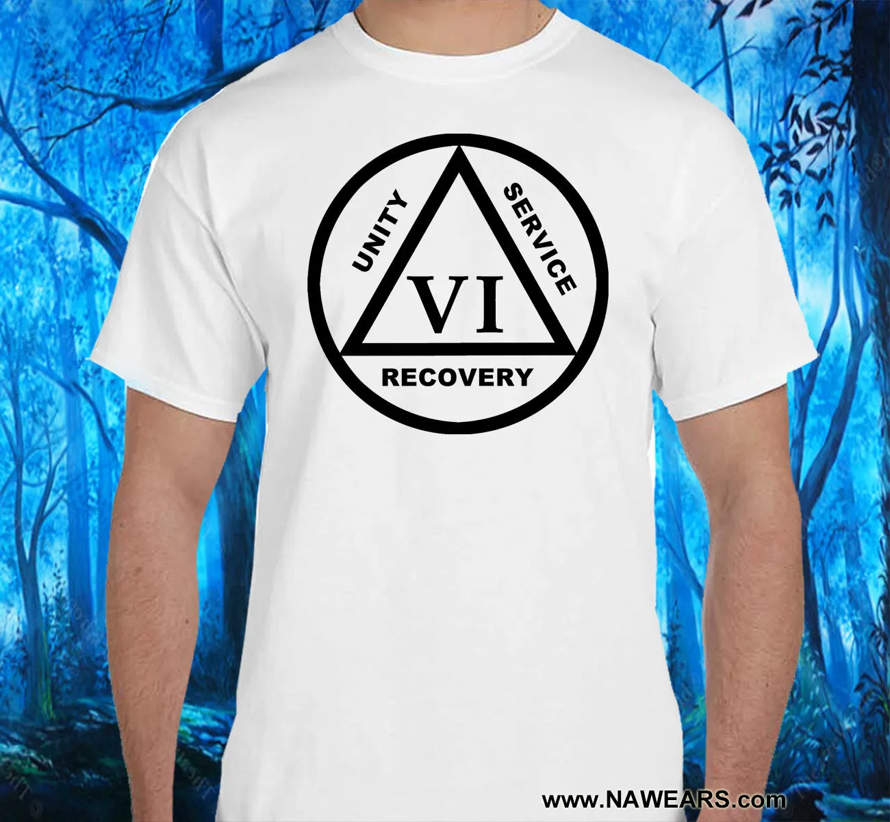 AA - 10"  Symbol Year Sober SS Tee