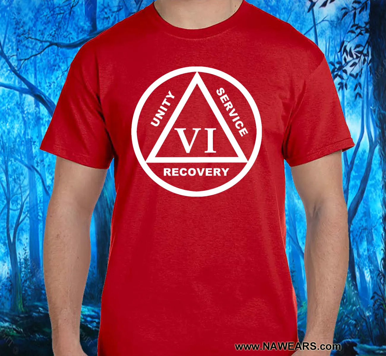 AA - 10"  Symbol Year Sober SS Tee