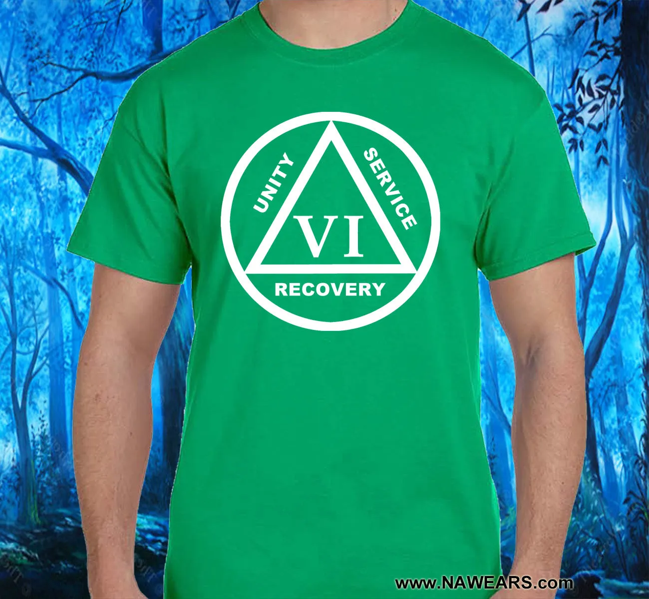 AA - 10"  Symbol Year Sober SS Tee