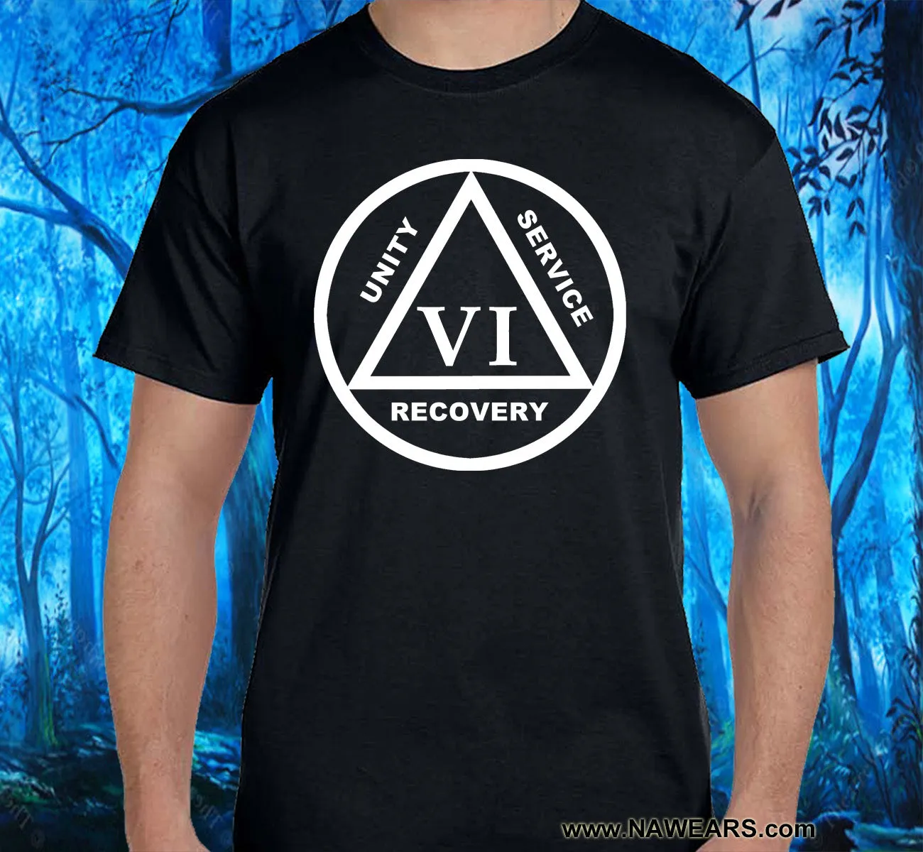 AA - 10"  Symbol Year Sober SS Tee