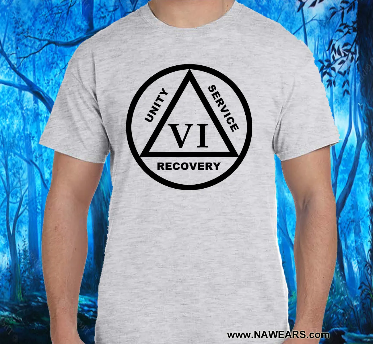 AA - 10"  Symbol Year Sober SS Tee