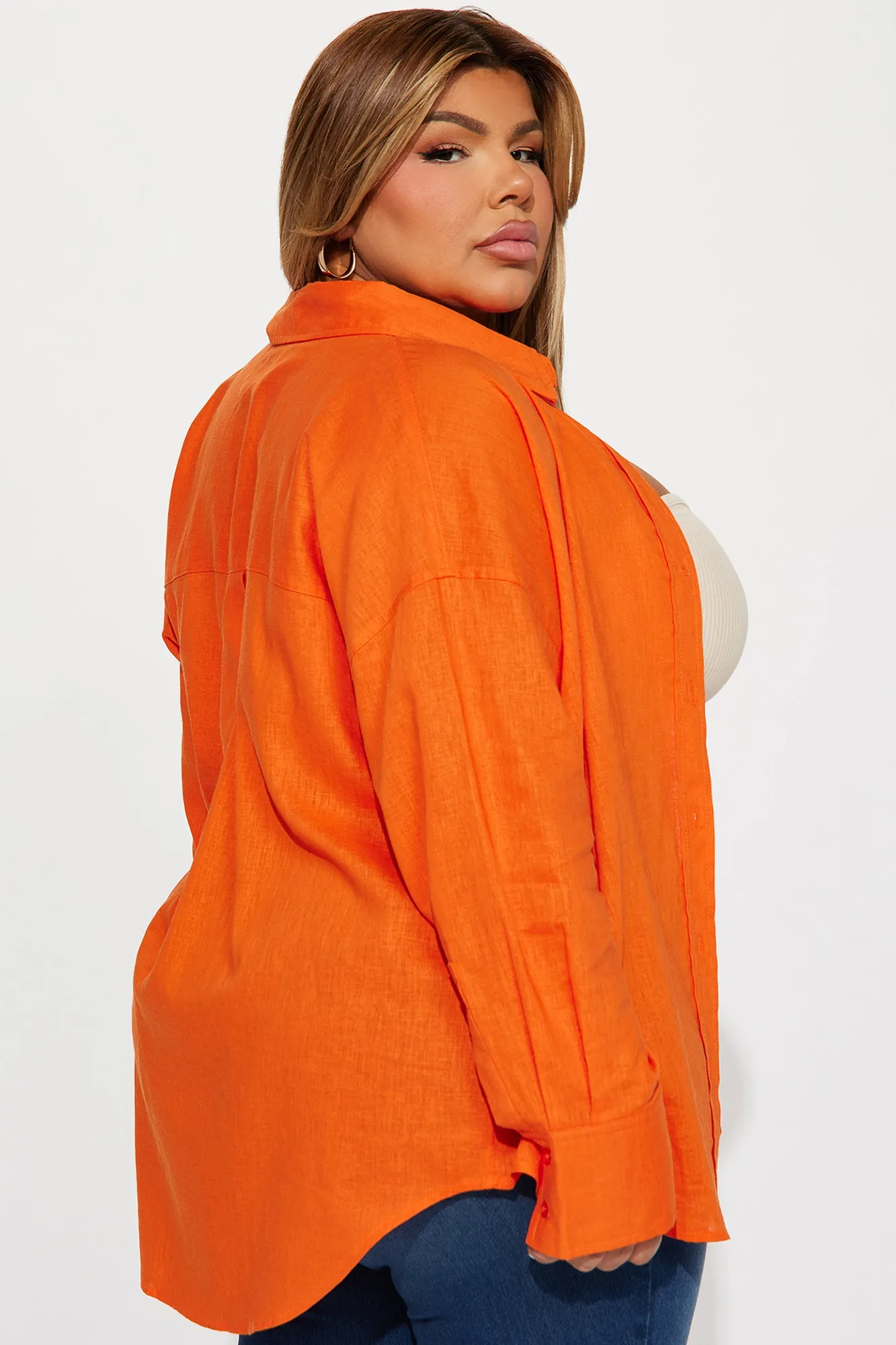 Always Simplistic Linen Shirt - Orange