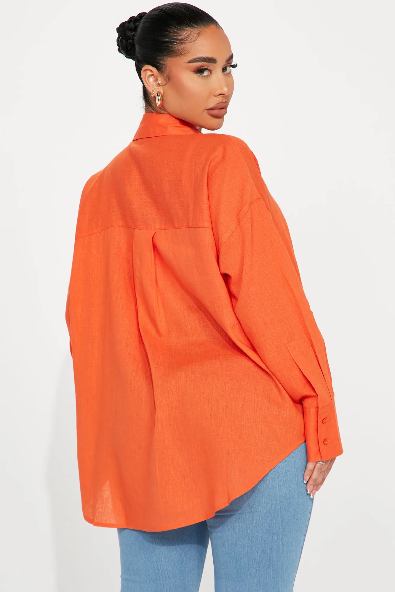 Always Simplistic Linen Shirt - Orange