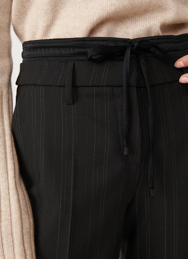 Amelie Pinstripe Straight-Leg Trouser