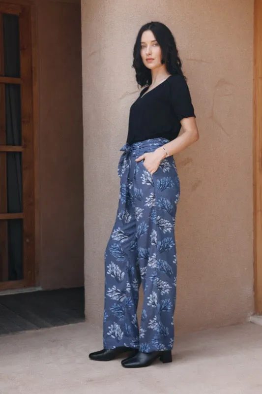 Anderson Pants - Blue Leaves