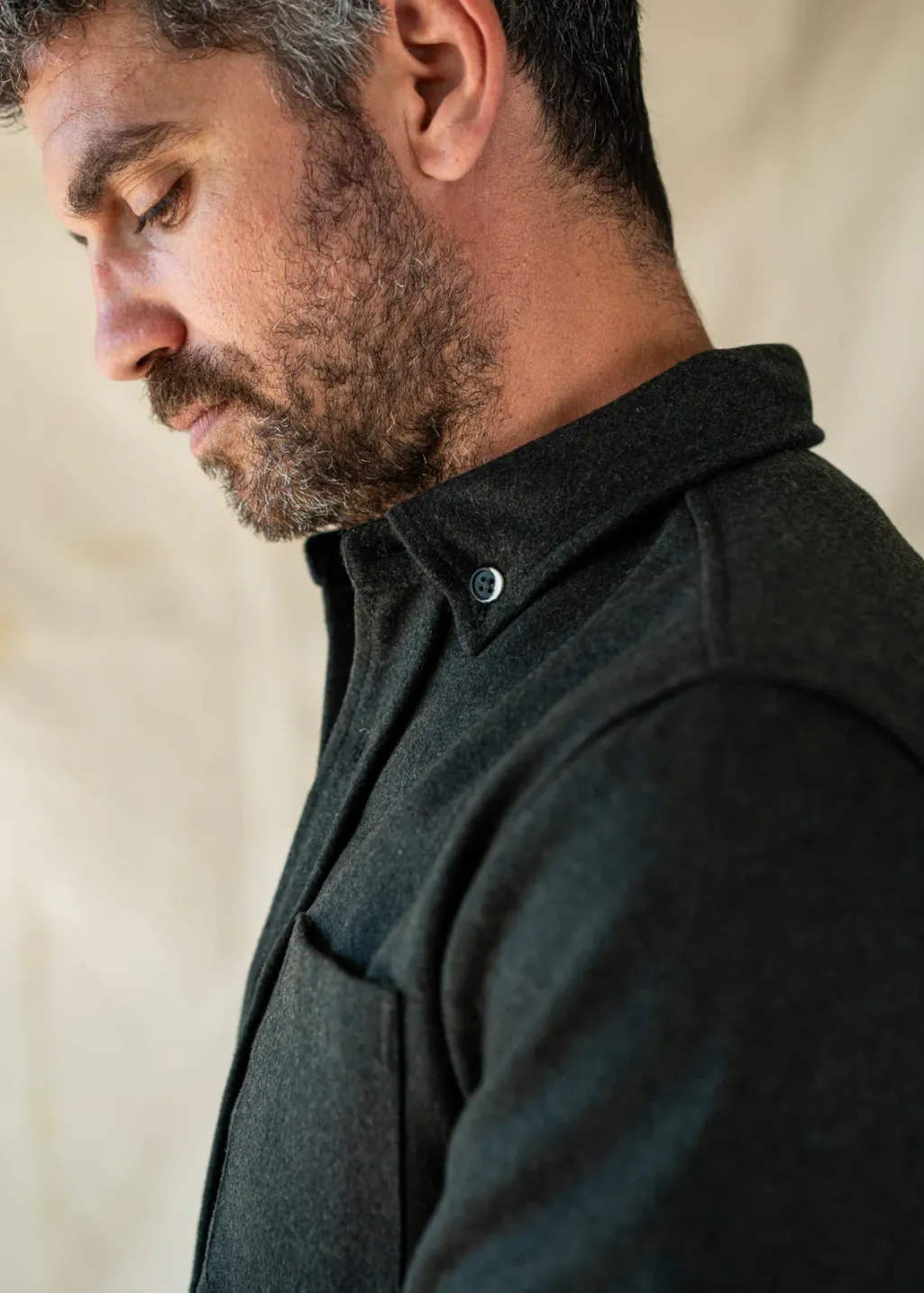 ANIÁN - 17oz Modern Melton Wool - Olive