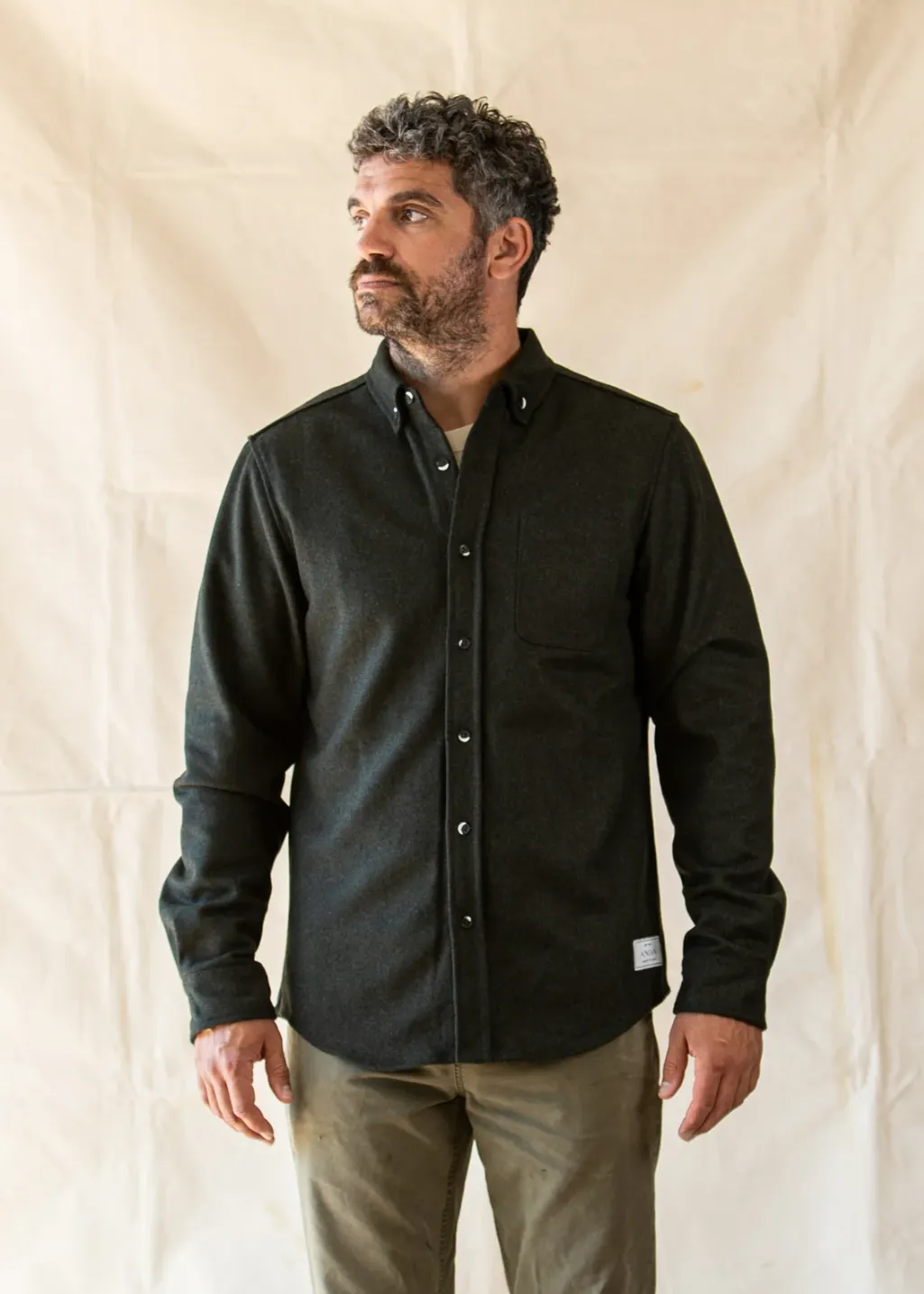 ANIÁN - 17oz Modern Melton Wool - Olive