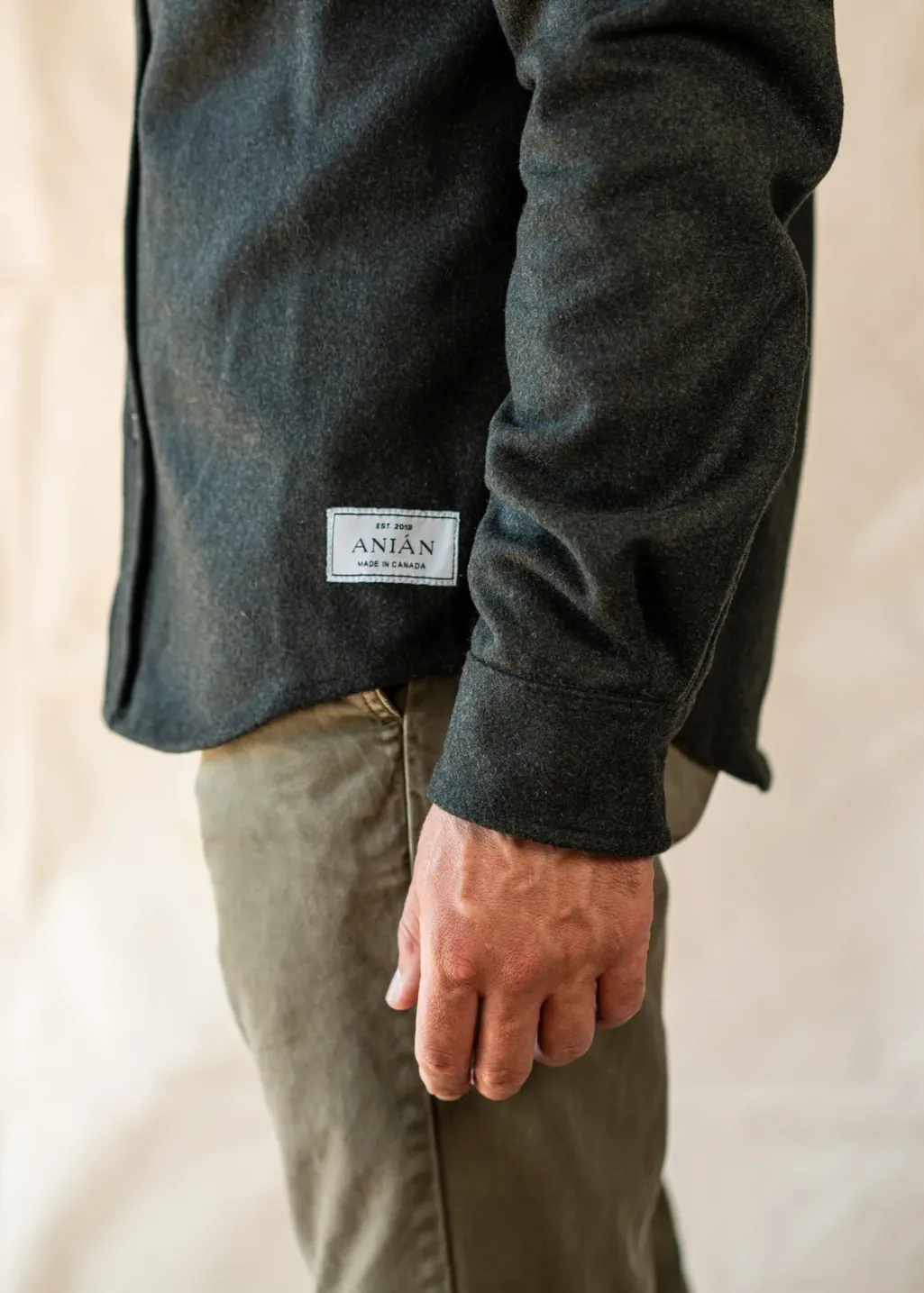 ANIÁN - 17oz Modern Melton Wool - Olive