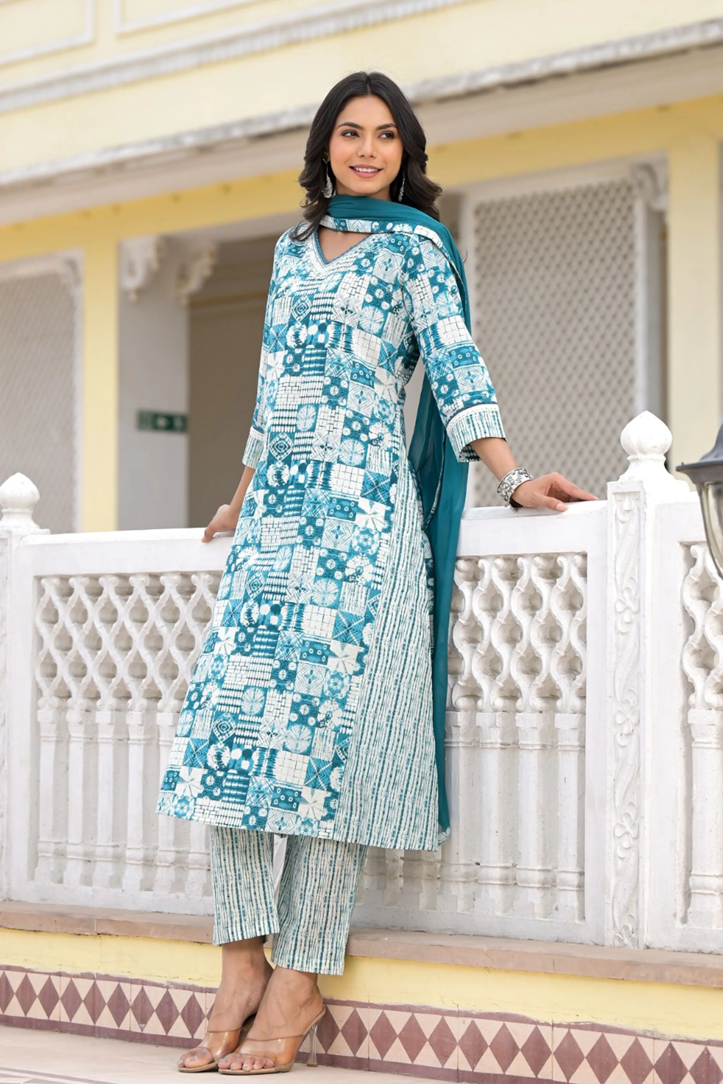Aqua Bliss Cotton Suit Set