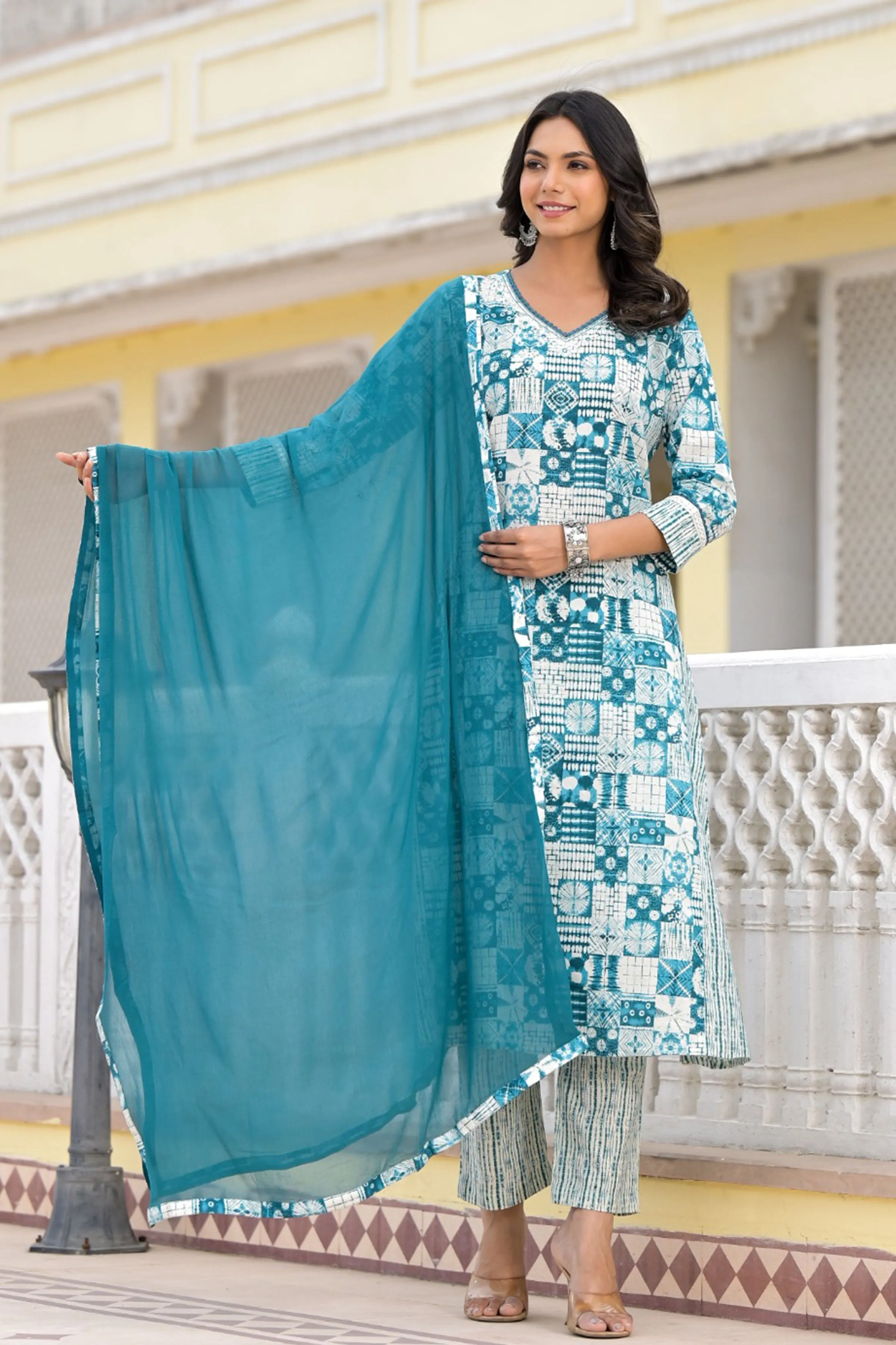Aqua Bliss Cotton Suit Set