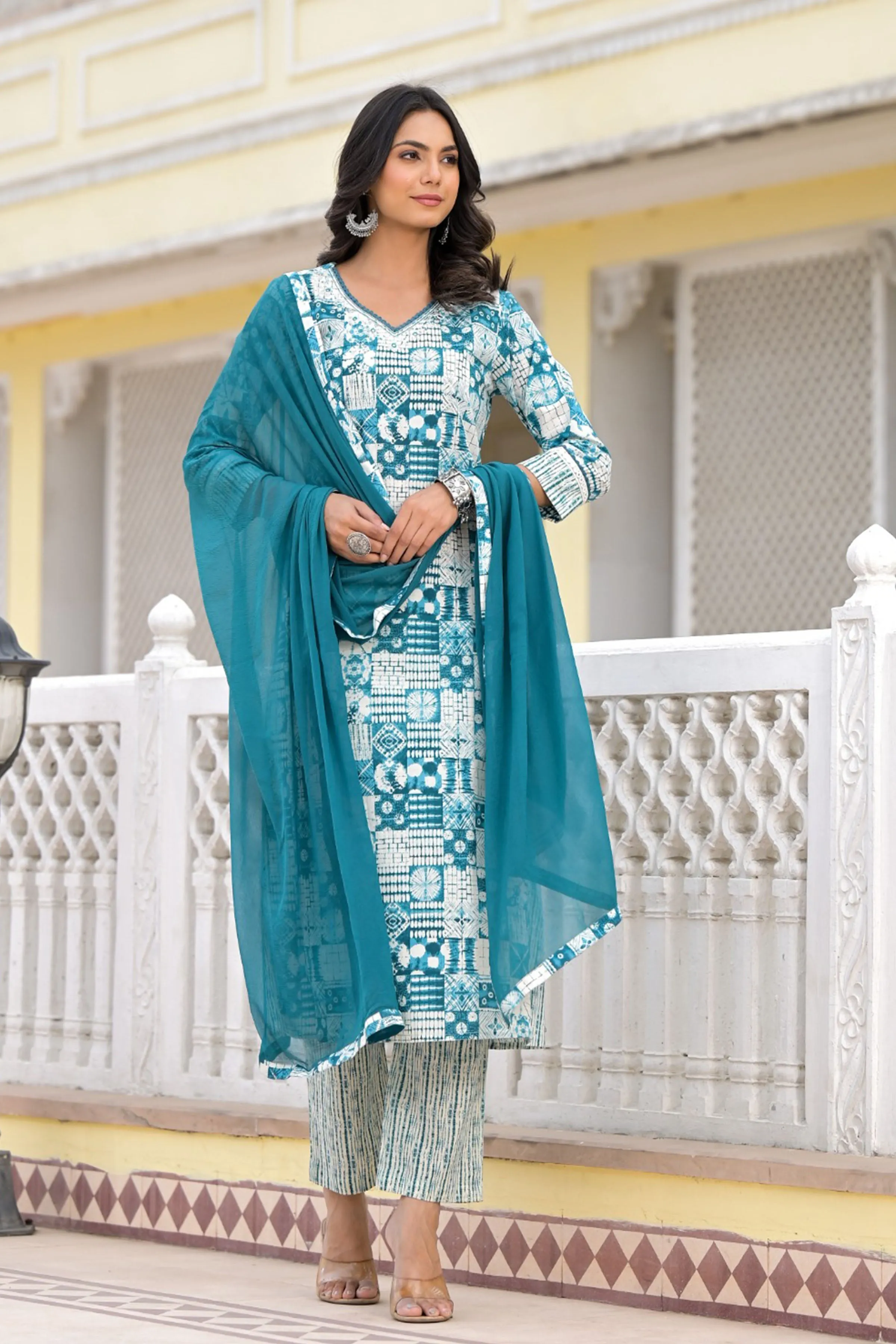 Aqua Bliss Cotton Suit Set