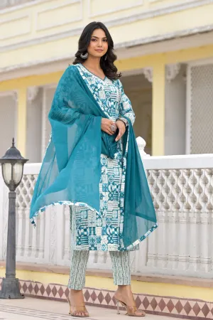 Aqua Bliss Cotton Suit Set