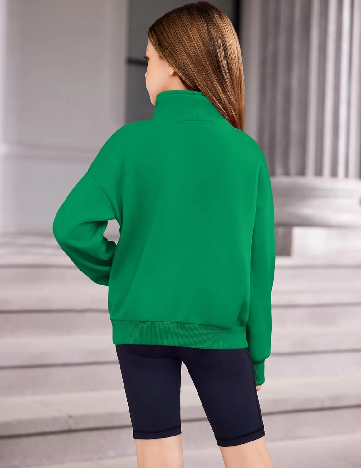 Arshiner Girls Half Zip Sweatshirt Fleece Quarter Zip Pullover Sweatshirts