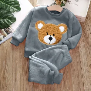 Babymoon Set of 2 | Baby Sleepwear Nightsuit Kid’s Nightdress T-shirt with Pants Pajamas Winter Sweater | Grey