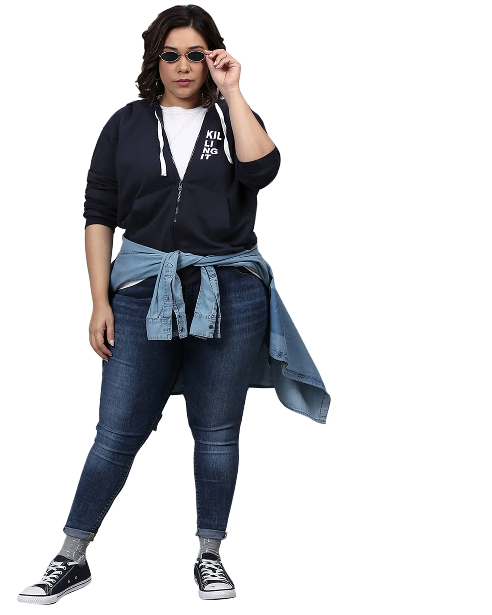 Blue "Killing It" Hooded Sweatshirt | Navy