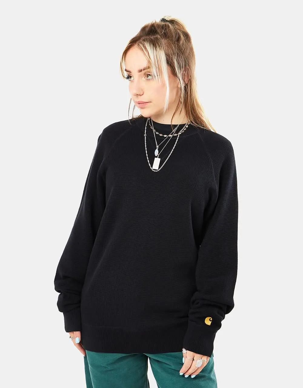 Carhartt WIP Chase Knitted Sweater - Black/Gold
