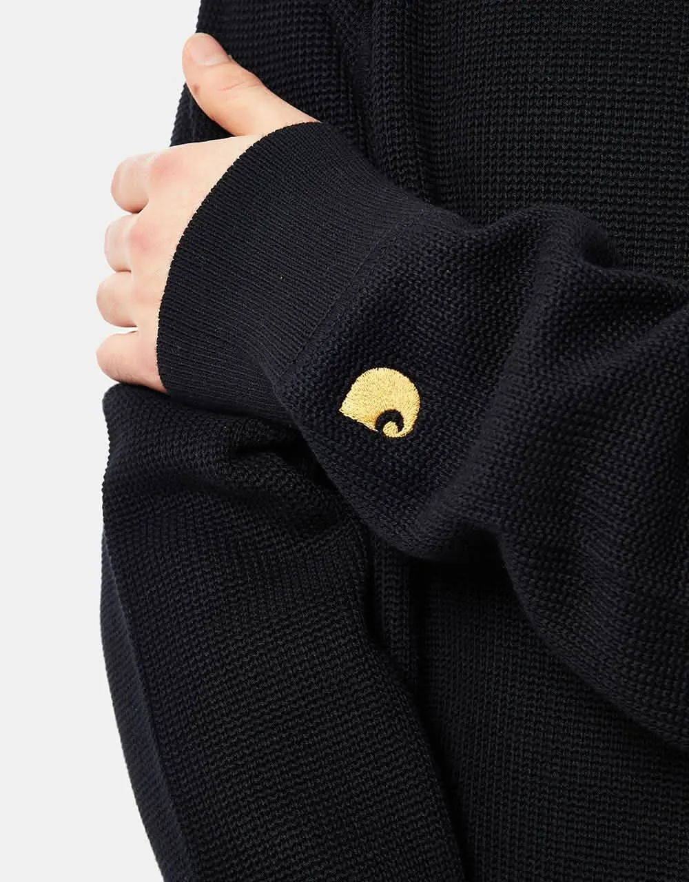 Carhartt WIP Chase Knitted Sweater - Black/Gold