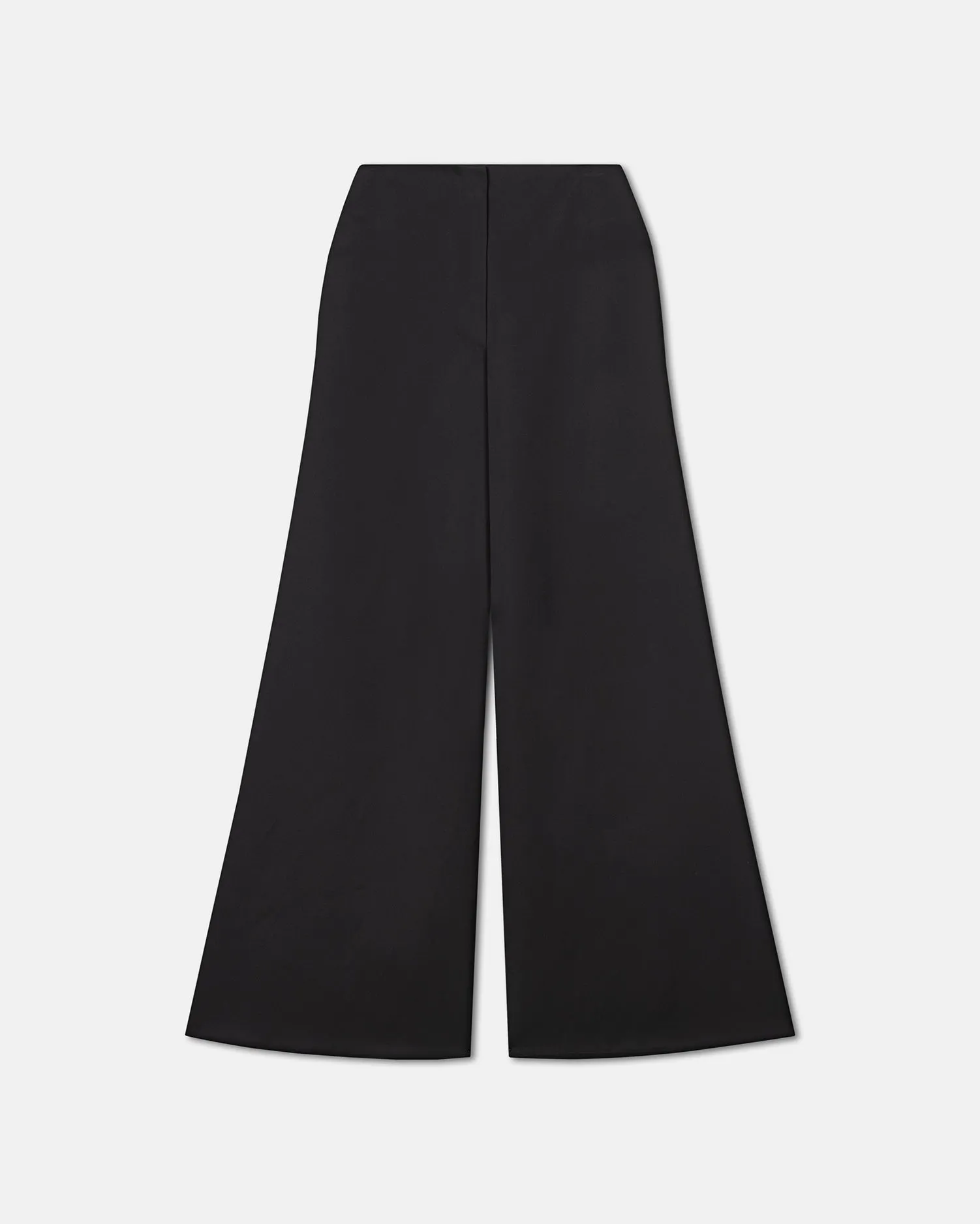 Charis - Fluted Tech-Satin Pants - Black