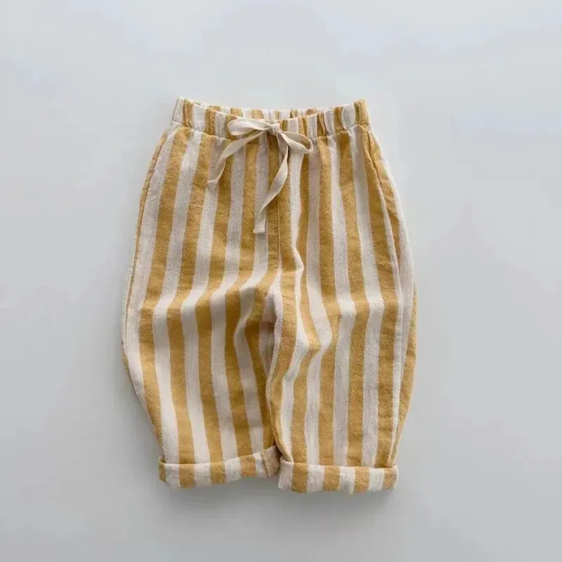 Children Clothing Spring Summer Kids Soft Comfortable Striped Jogger Pants Newborn Baby Loose Trousers for Toddler Boys Girls