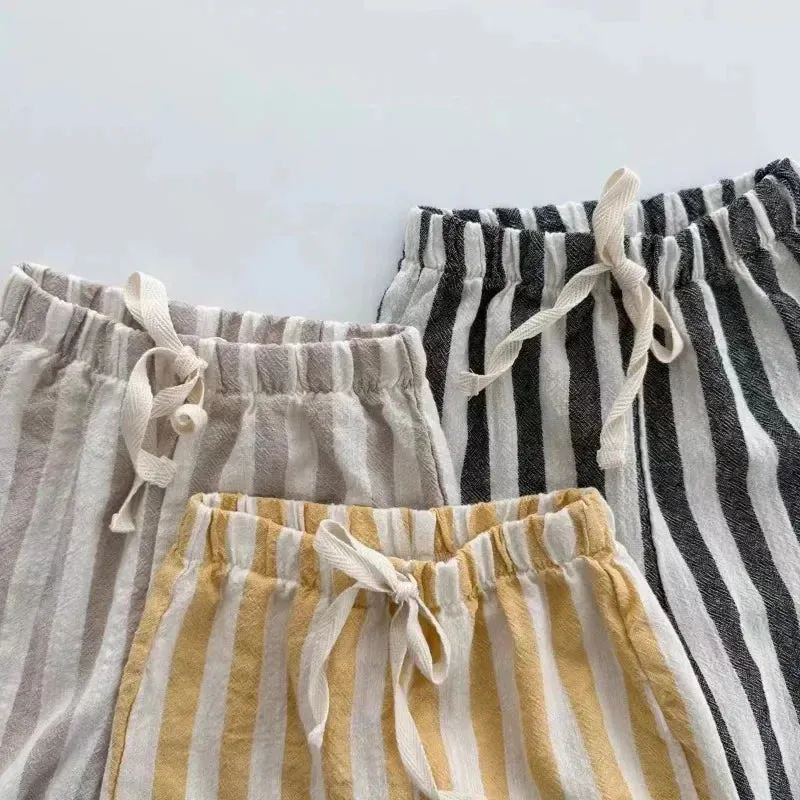 Children Clothing Spring Summer Kids Soft Comfortable Striped Jogger Pants Newborn Baby Loose Trousers for Toddler Boys Girls