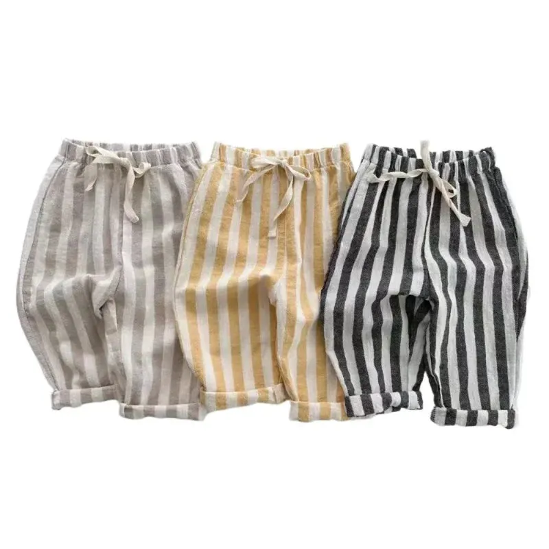 Children Clothing Spring Summer Kids Soft Comfortable Striped Jogger Pants Newborn Baby Loose Trousers for Toddler Boys Girls