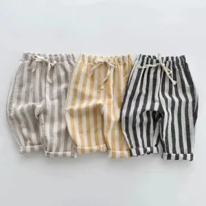 Children Clothing Spring Summer Kids Soft Comfortable Striped Jogger Pants Newborn Baby Loose Trousers for Toddler Boys Girls