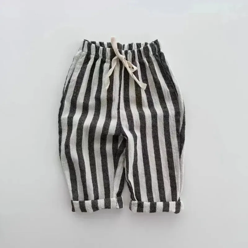 Children Clothing Spring Summer Kids Soft Comfortable Striped Jogger Pants Newborn Baby Loose Trousers for Toddler Boys Girls