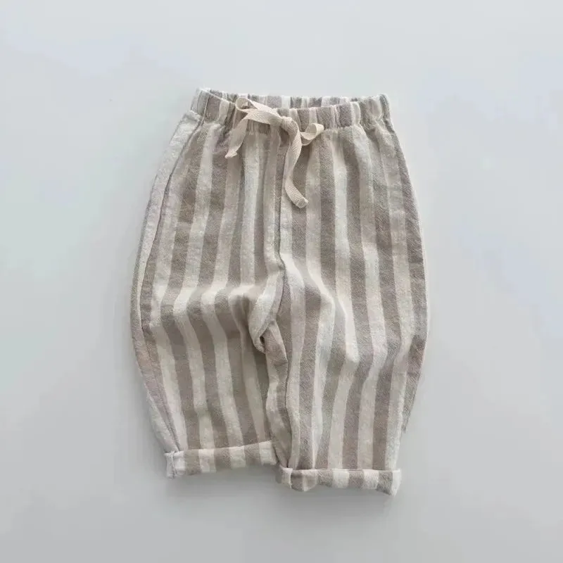 Children Clothing Spring Summer Kids Soft Comfortable Striped Jogger Pants Newborn Baby Loose Trousers for Toddler Boys Girls