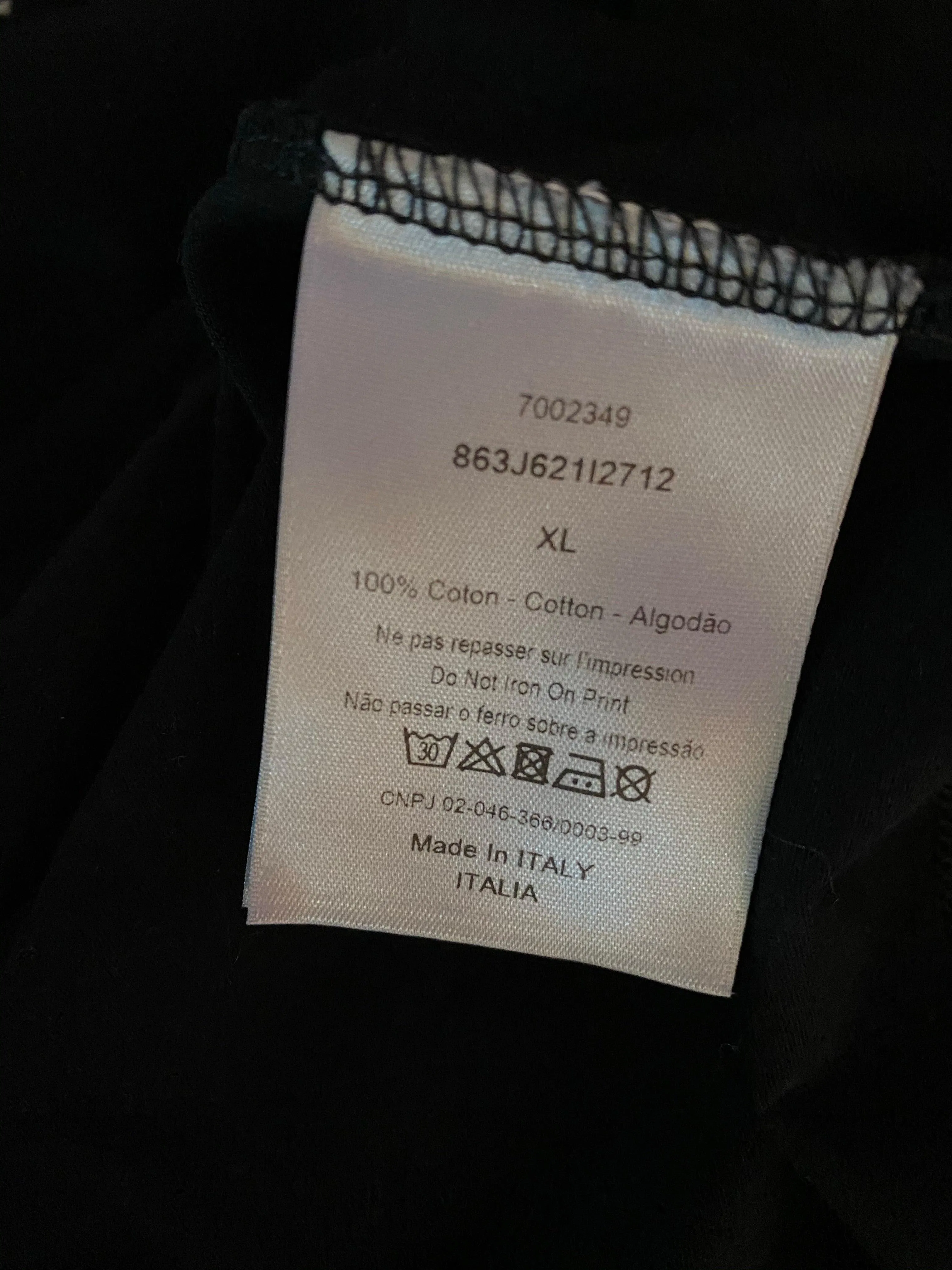 Christian Dior Atelier Cotton T-Shirt Black (Xl)