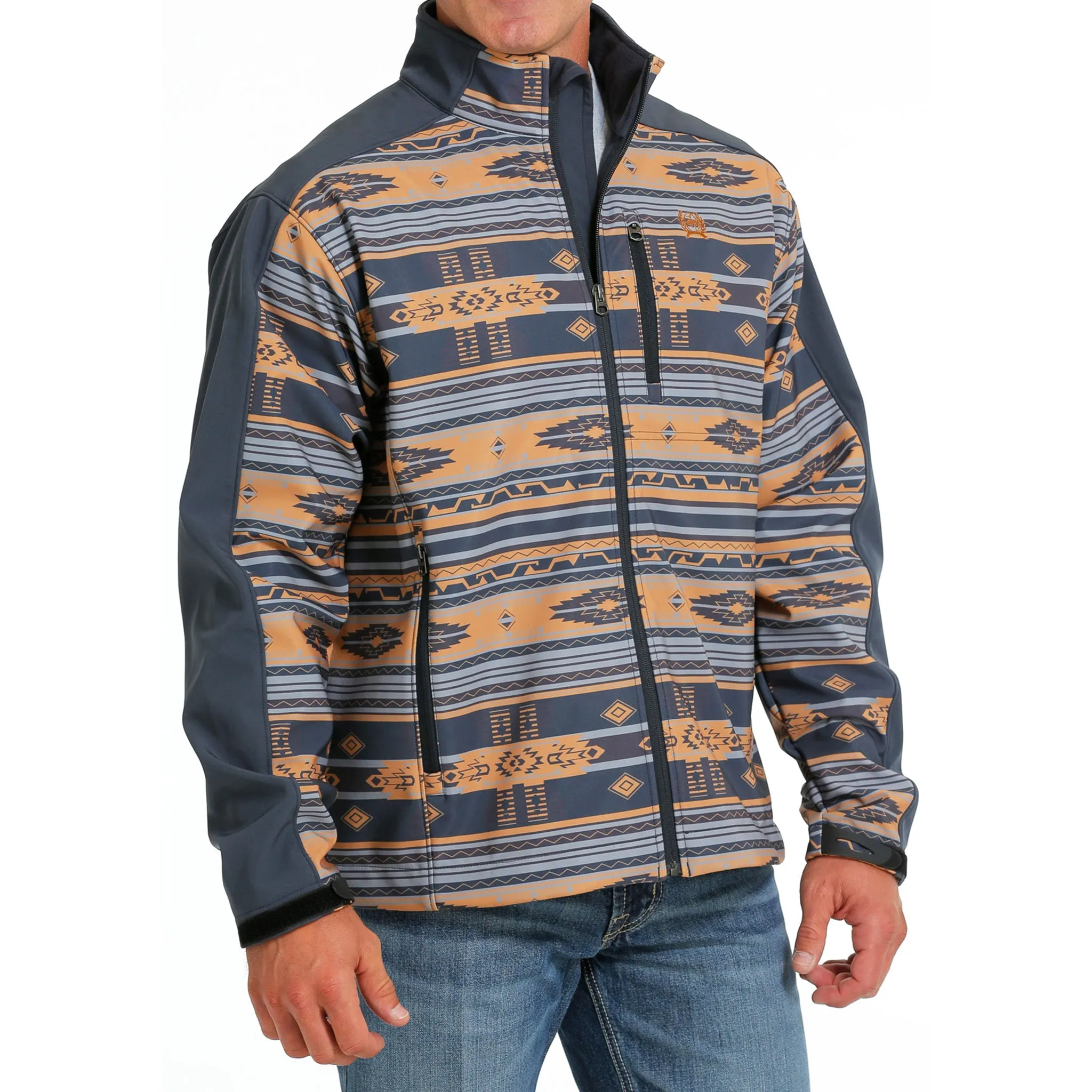 Cinch Men's Blue/Aztec Bonded Jacket