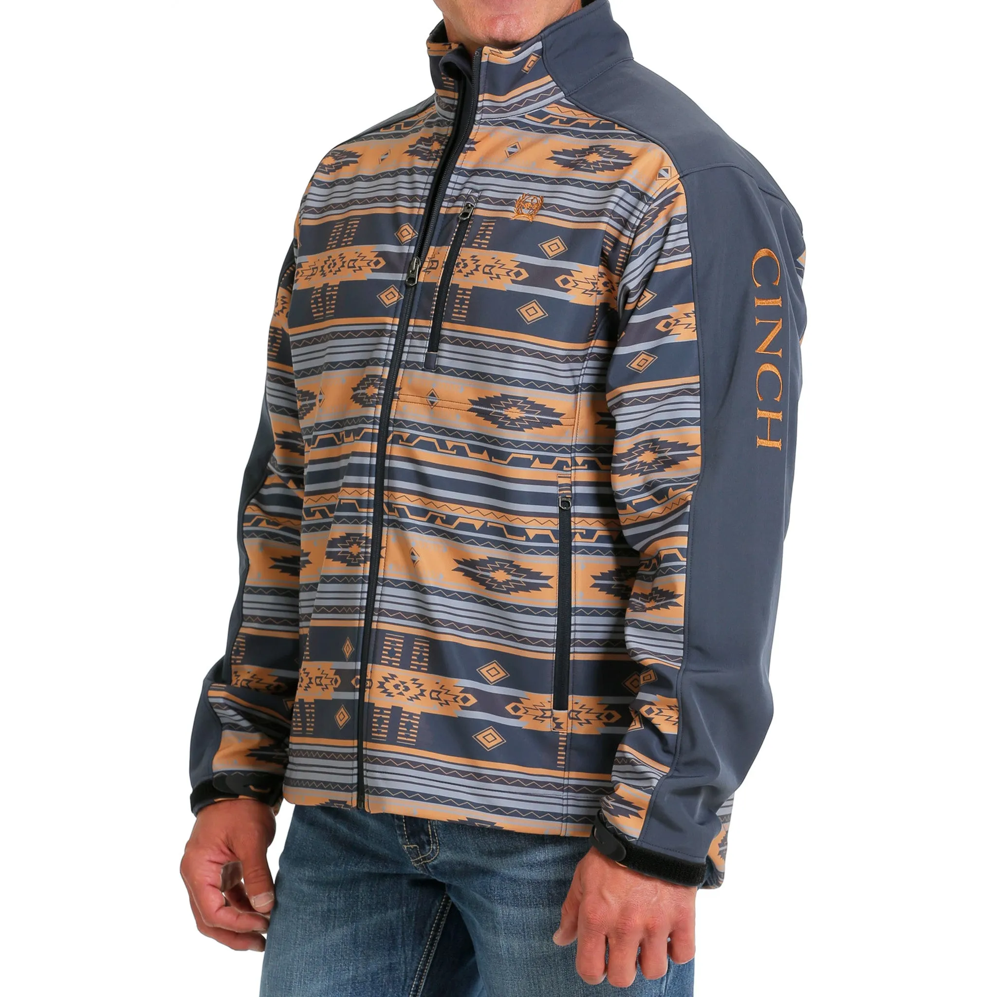 Cinch Men's Blue/Aztec Bonded Jacket