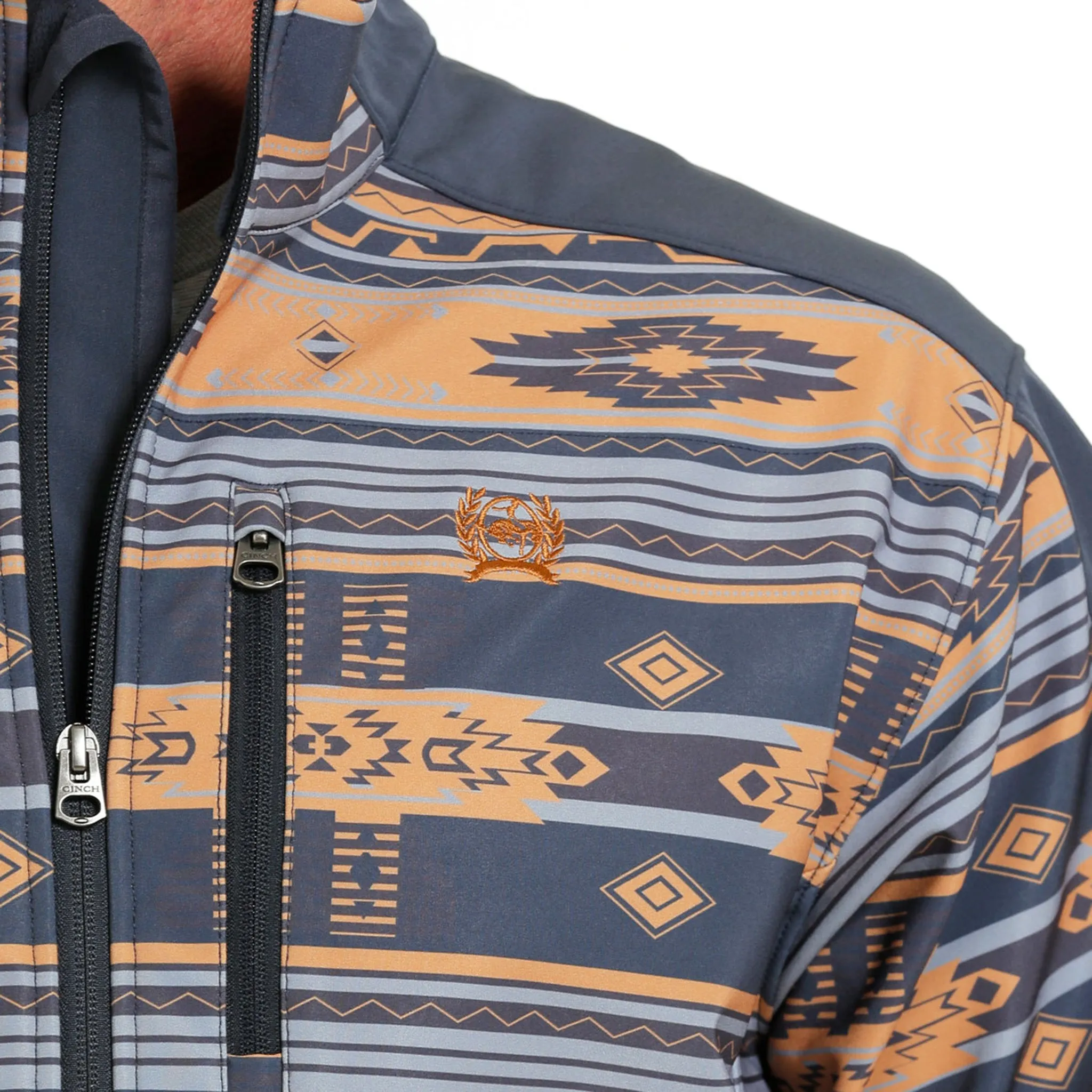 Cinch Men's Blue/Aztec Bonded Jacket
