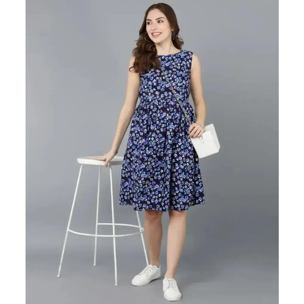 Classic Crepe Printed Dresses for Women