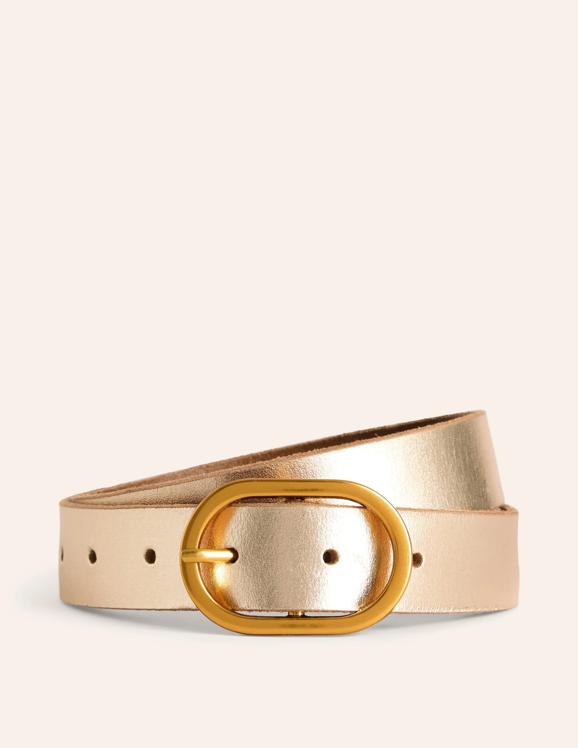 Classic Leather Belt-Gold
