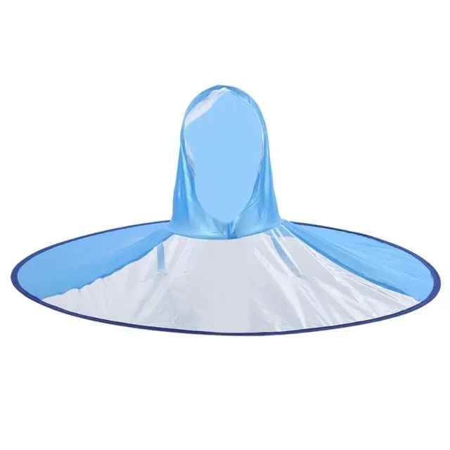 Creative Transparent Raincoat Umbrella Headwear Outdoor Kids Adult Hooded Rain Coat Round Gear Cover Size S/M/L