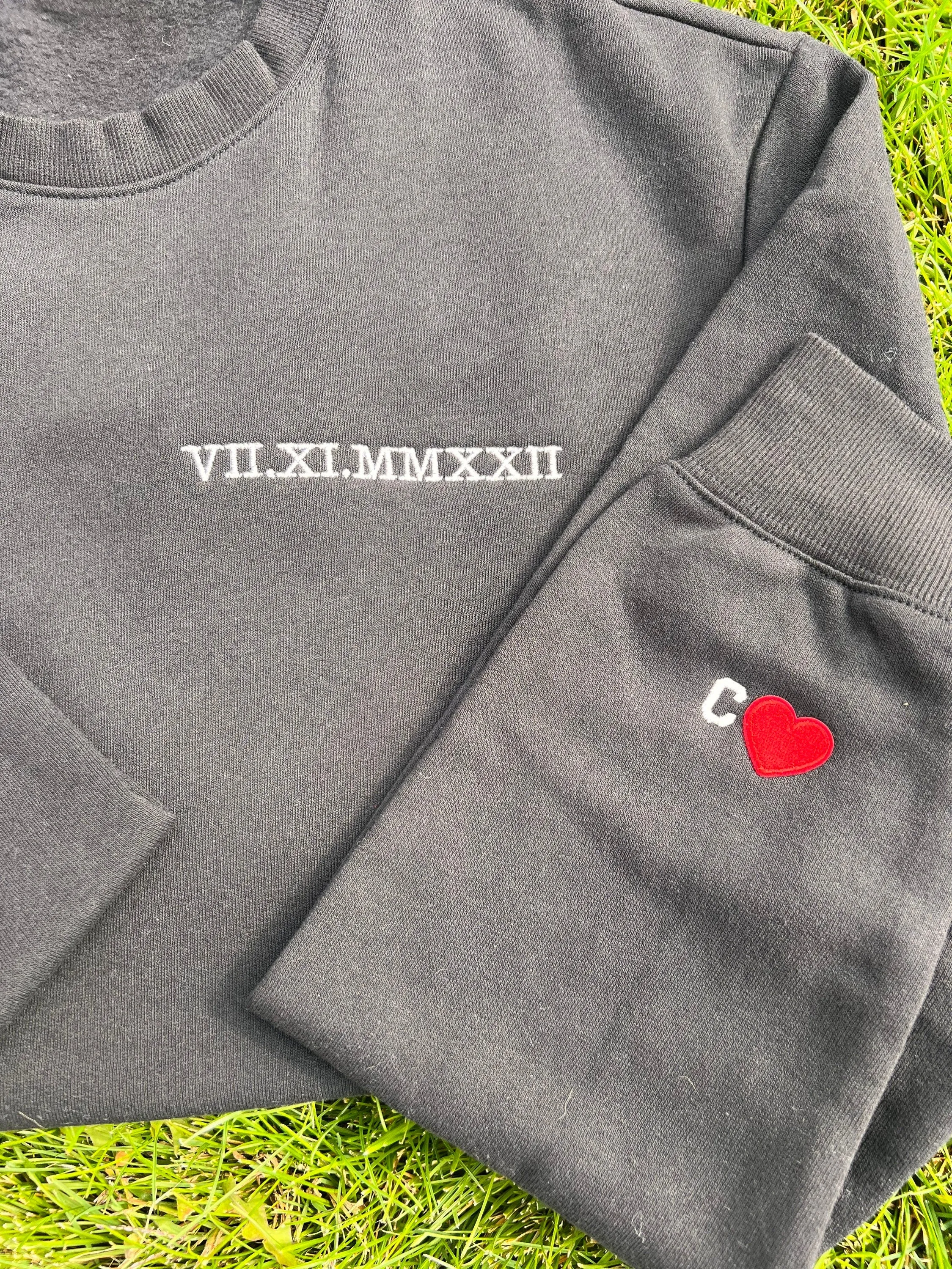 Custom Roman Numeral Sweatshirt, Anniversary Date Sweatshirt, Est Year Personalized Hoodie, Roman Numeral, Couples sweatshirts