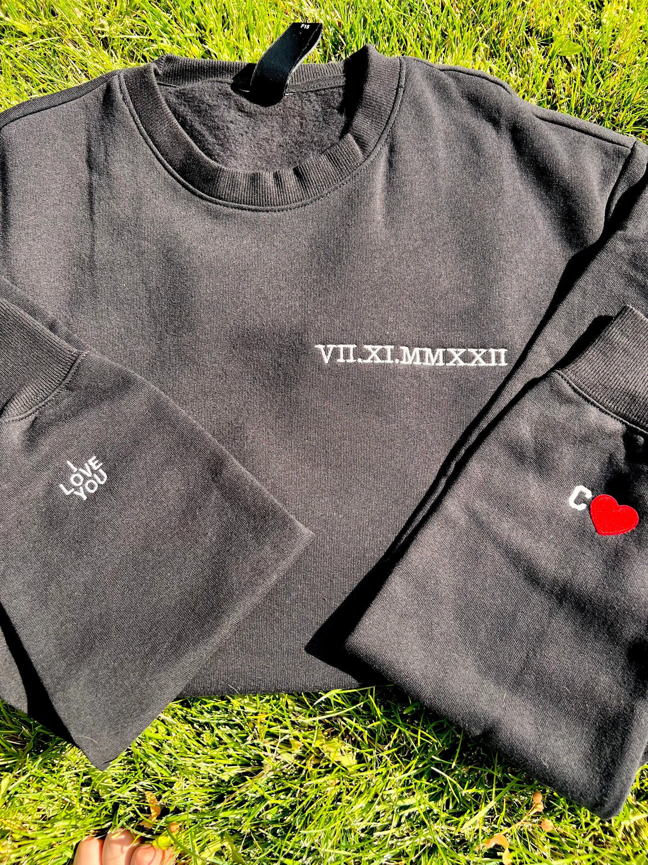 Custom Roman Numeral Sweatshirt, Anniversary Date Sweatshirt, Est Year Personalized Hoodie, Roman Numeral, Couples sweatshirts