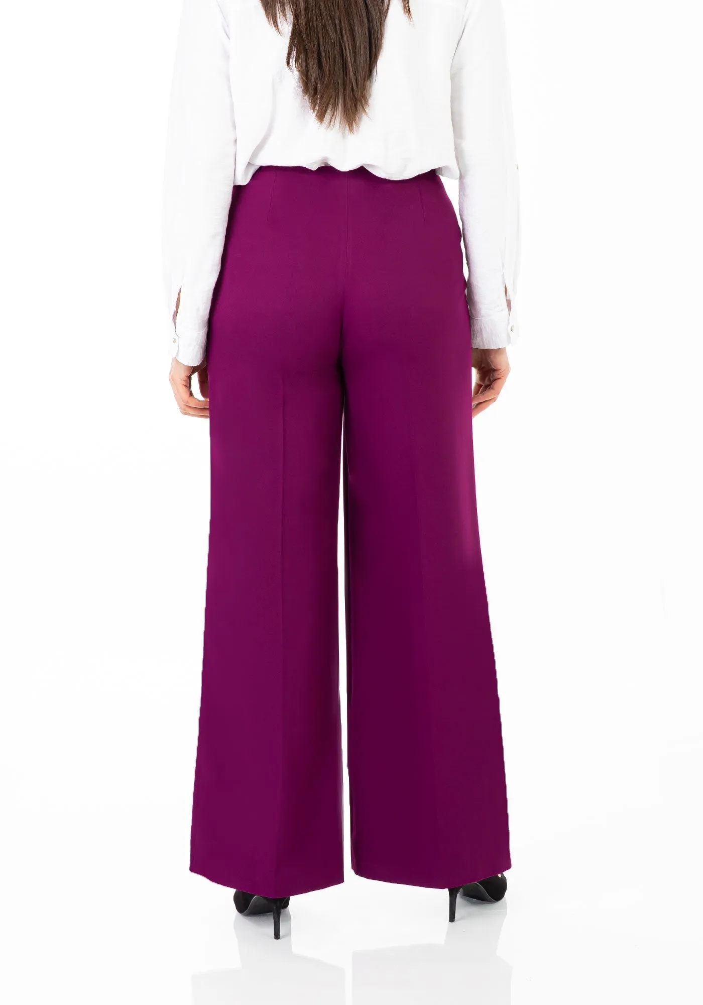 Damson Wide Leg Pants - Regular & Plus Size Flare Trousers