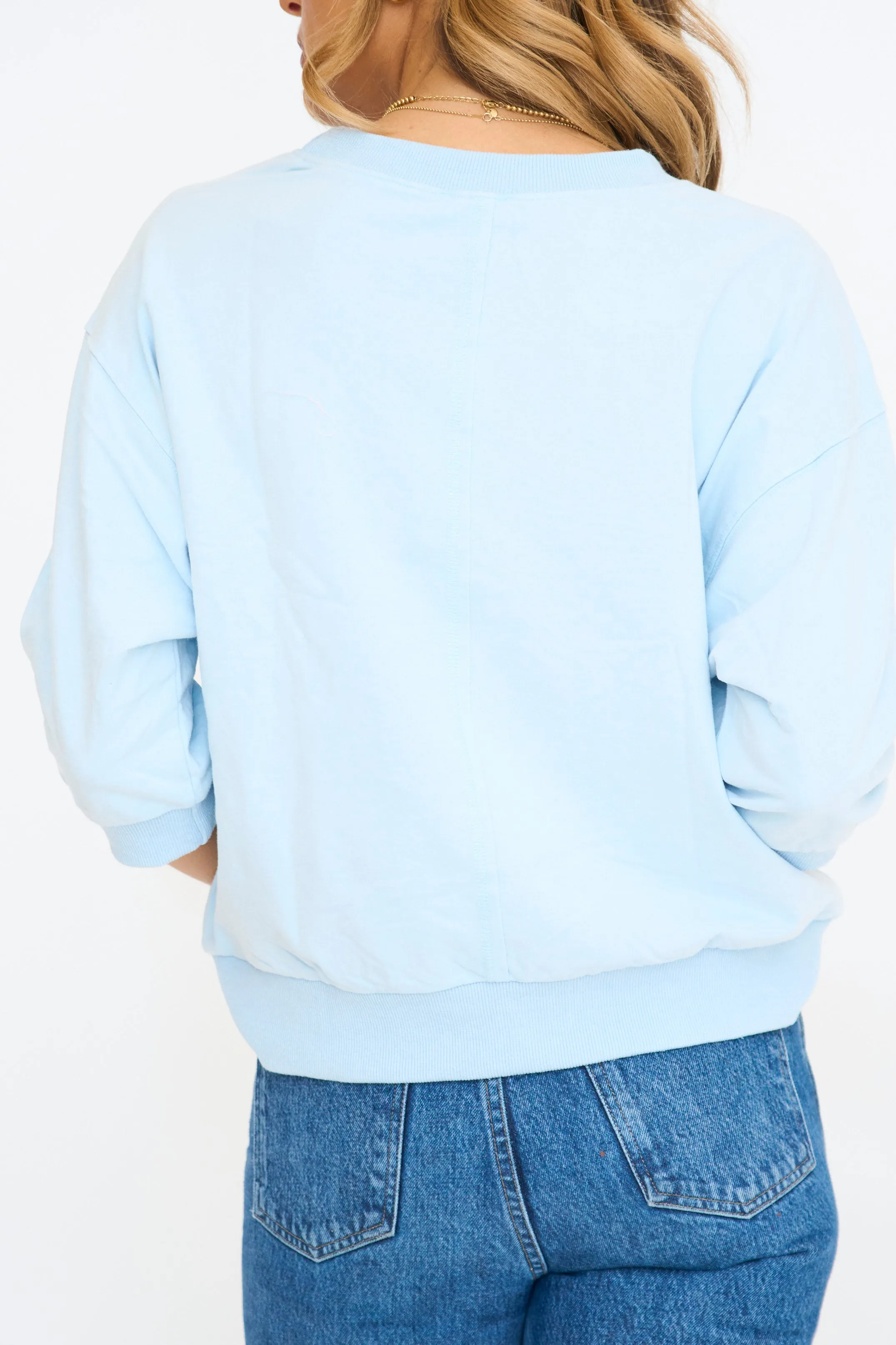 Dolman 3/4 Sleeve Sweatshirt Top