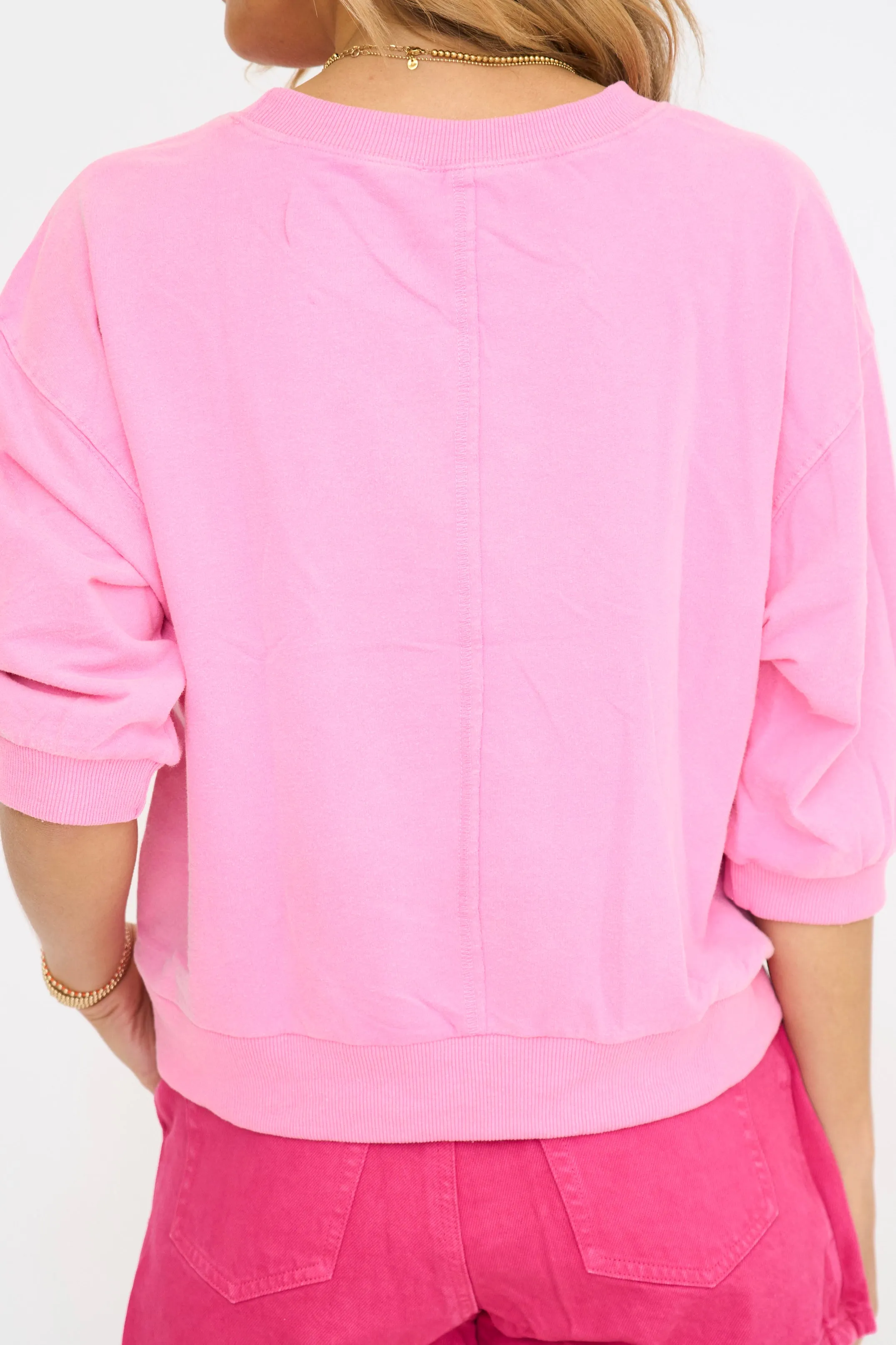 Dolman 3/4 Sleeve Sweatshirt Top