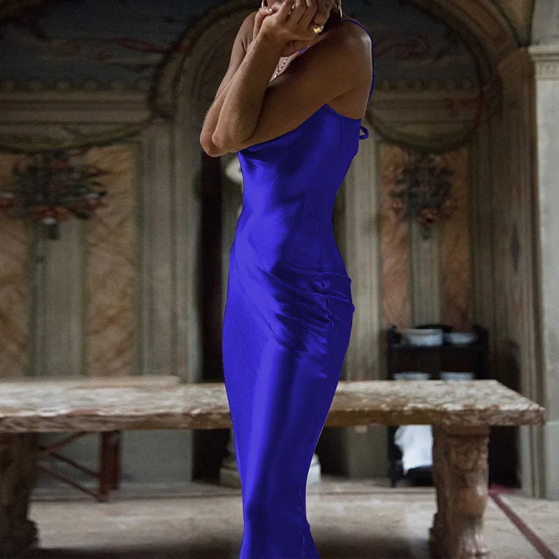 Elegant Strappy Off-shoulder Backless Waist-tie Dress