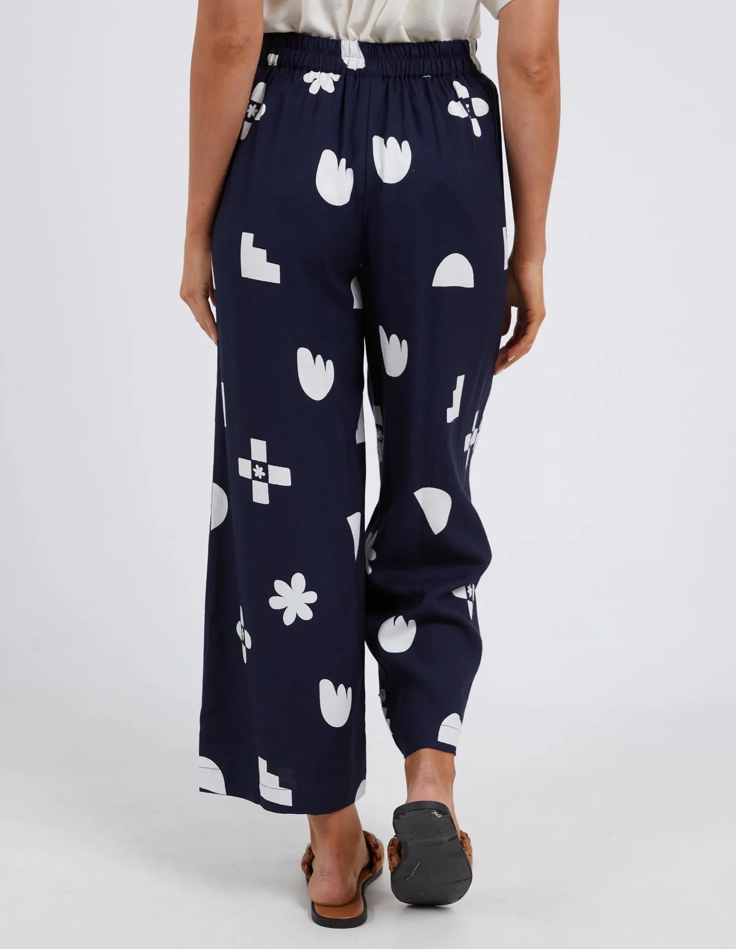 Ellipse Wide Leg Pant - Navy Print
