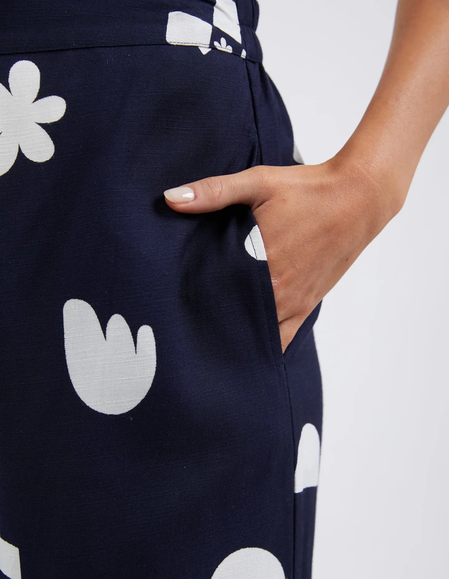 Ellipse Wide Leg Pant - Navy Print