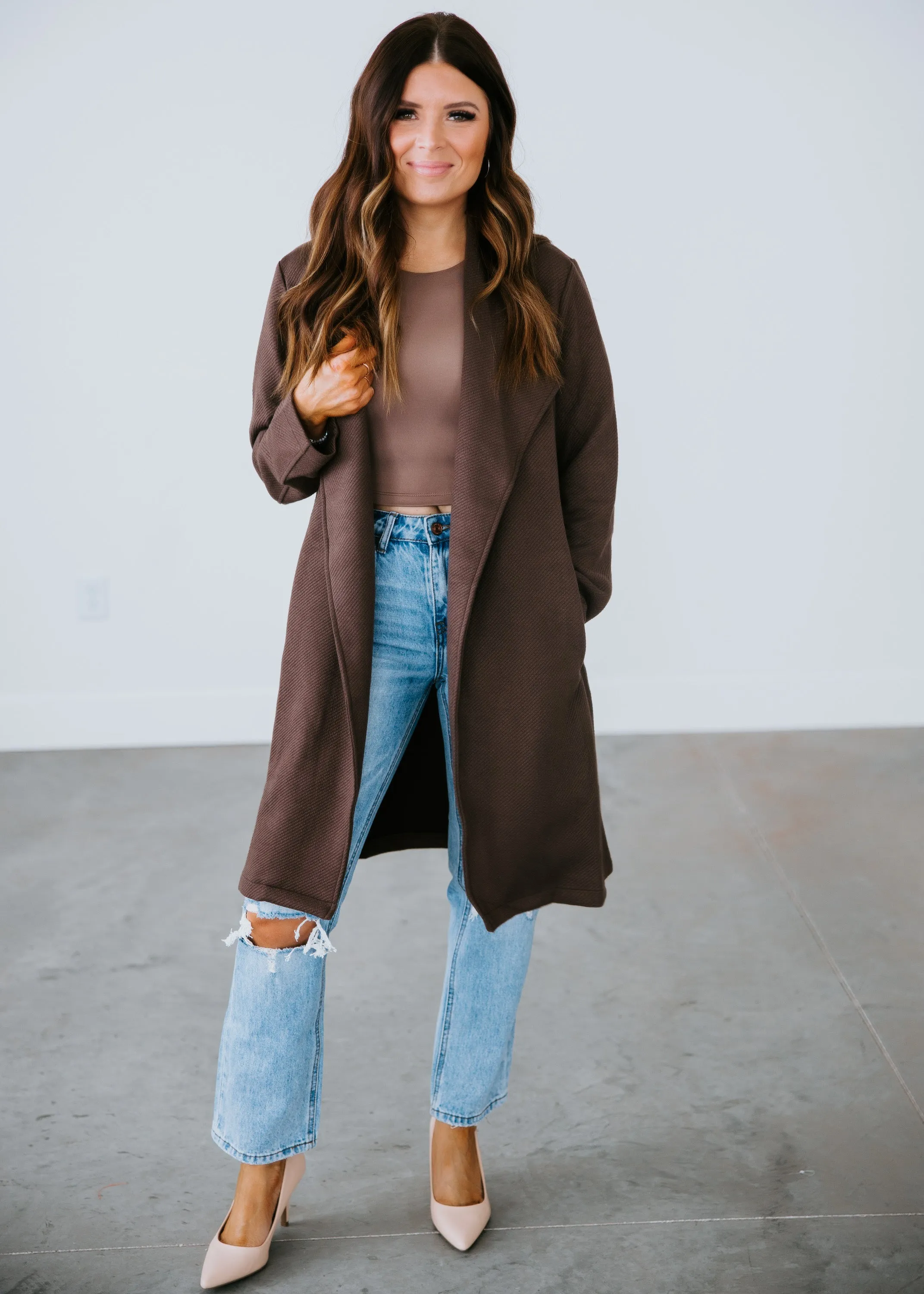 Emma Drape Front Coat
