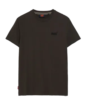 Essential Logo Embroidered T-Shirt in Vintage Black