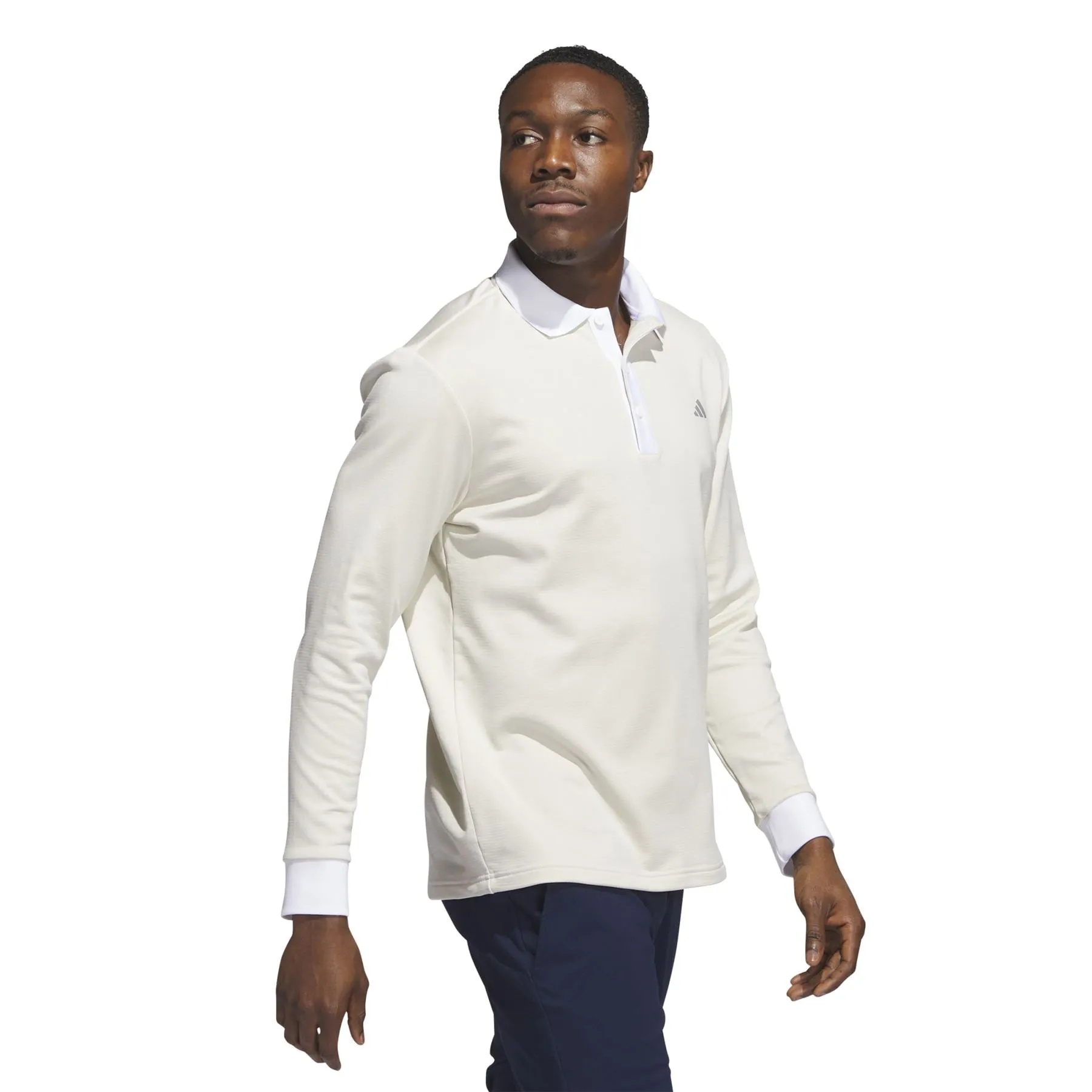 Essentials LS Polo White Melange - AW23