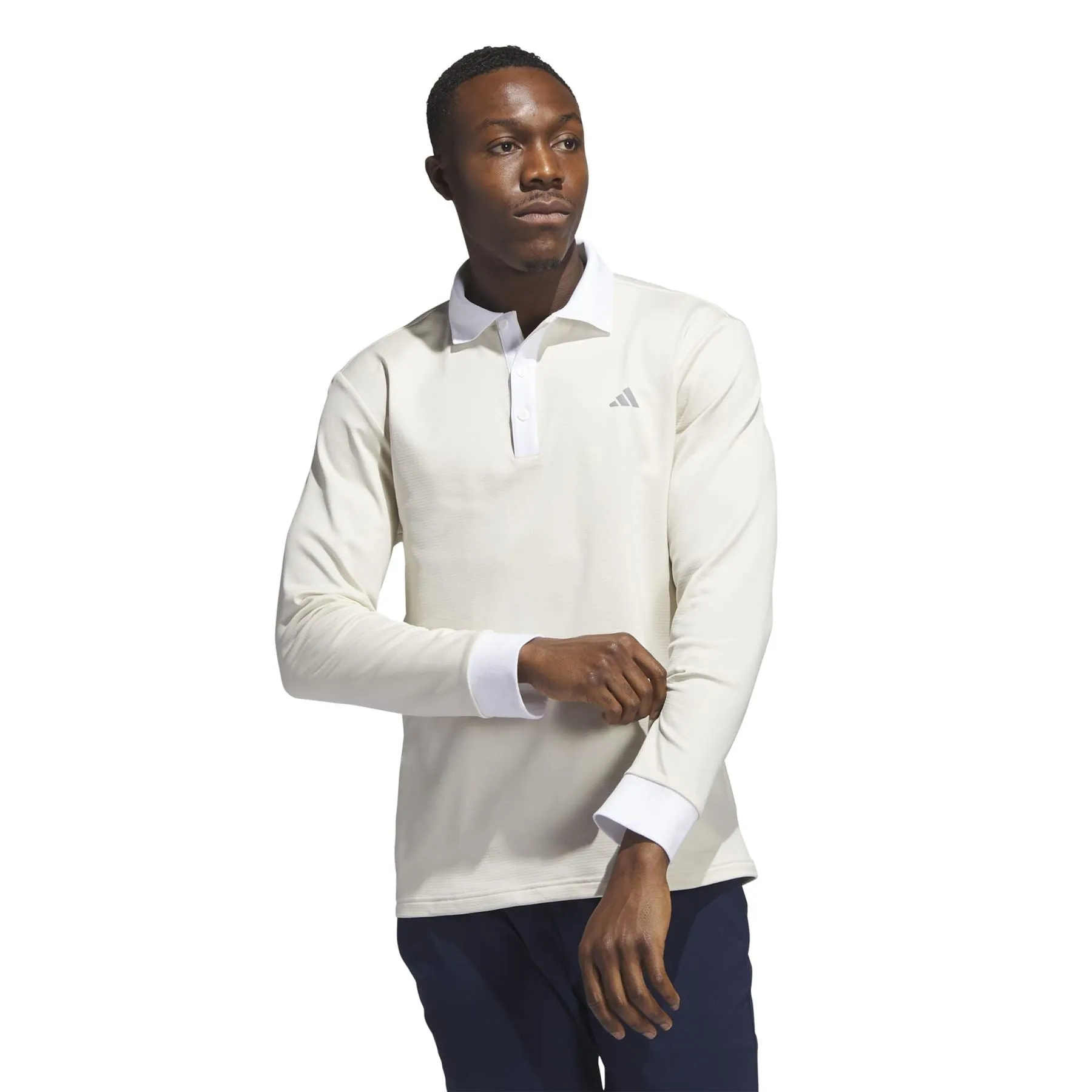 Essentials LS Polo White Melange - AW23