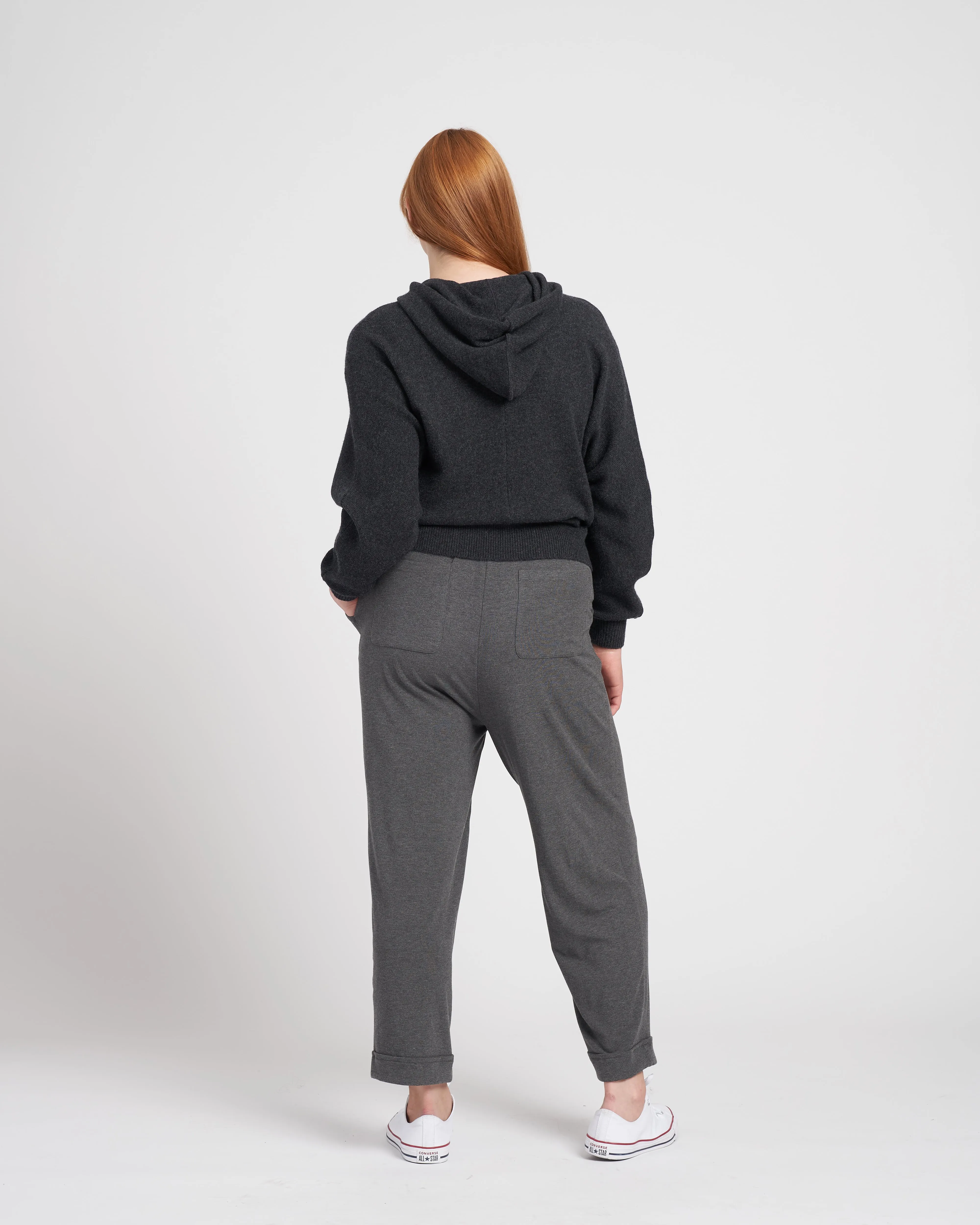 Everything Jersey Cuffed Pants - Charcoal