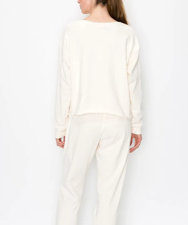 FABINA RECYCLED COTTON FRENCH TERRY TOP & JOGGER SET